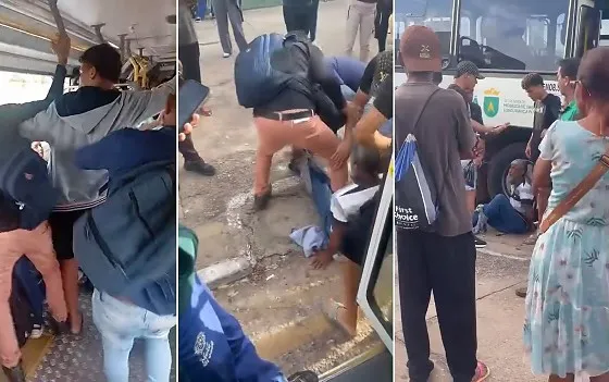 Homem é detido por populares após assediar adolescente dentro de ônibus